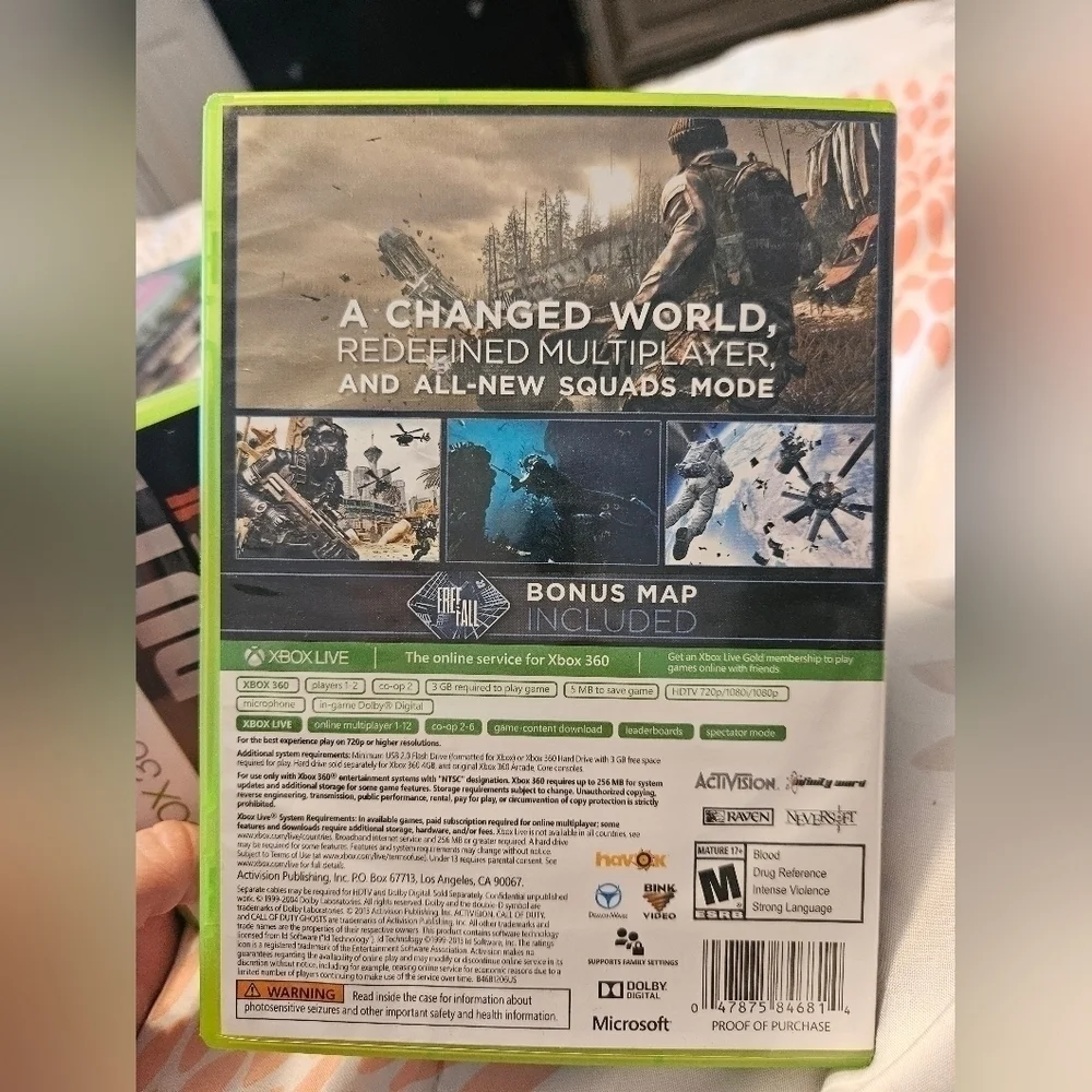 Xbox 360 Call of Duty Ghosts - install disc only